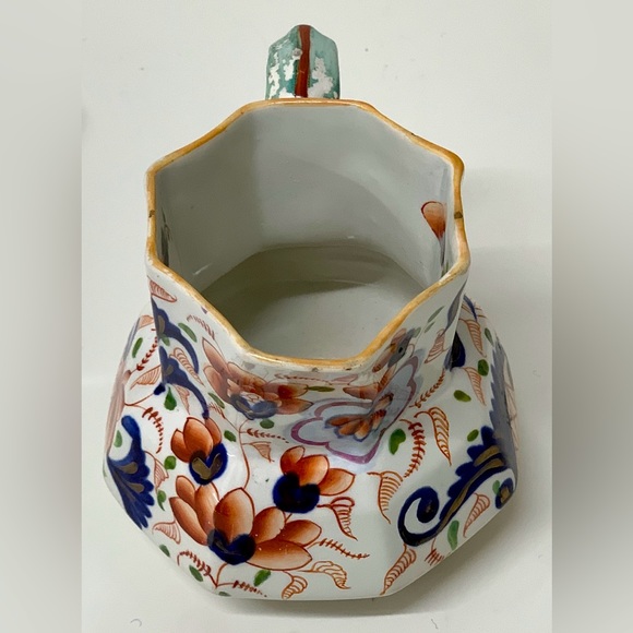 c. 1820 Gaudy Welsh Eryri Pattern Snake Handled Staffordshire China Antique Jug - Picture 6 of 16
